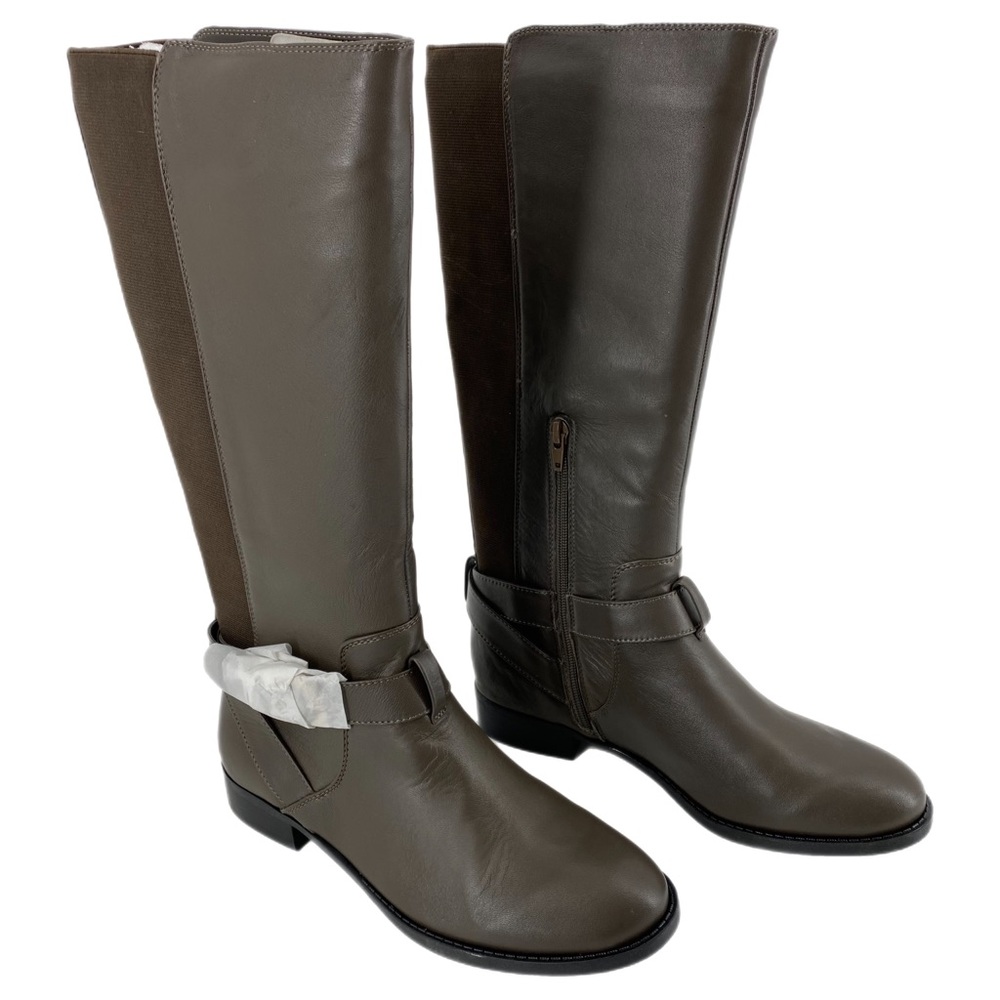 Sole Society So-Maddy Dark Mushroom Napa Angel Leather Boots - Picture 2 of 10